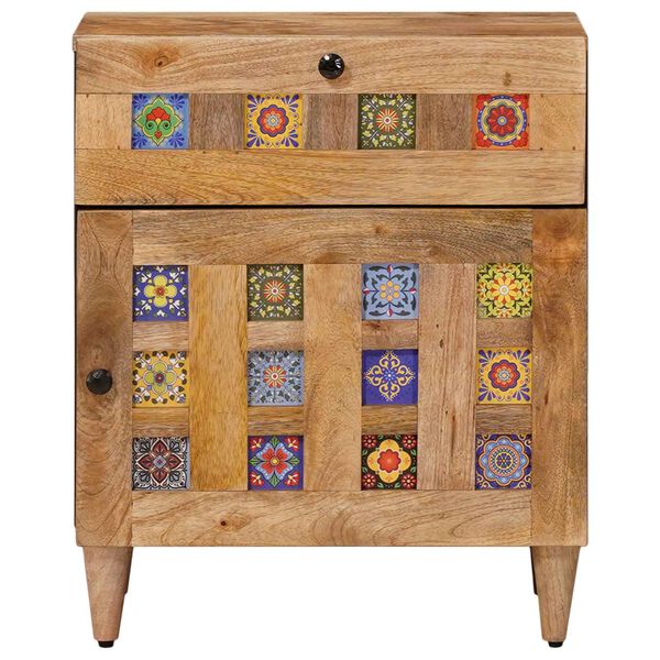 vidaXL Bedside Cabinet Natural 50 x 33 x 60 cm Solid Mango Wood