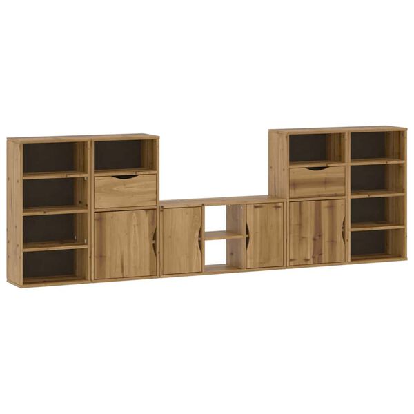 vidaXL 5 Piece TV Units with Storage ODDA Solid Wood Pine
