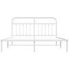 vidaXL Metal Bed Frame without Mattress with Headboard White 160x200cm
