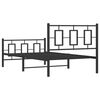 vidaXL Metal Bed Frame without Mattress with Footboard Black 100x190cm