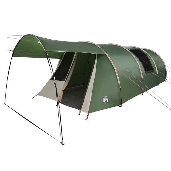 vidaXL Tunnel Tent with Roof Green and White 740 x 370 x 220 cm