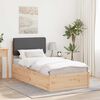 vidaXL Bed Frame with Upholstered Headboard Dark Grey 90 x 190 cm