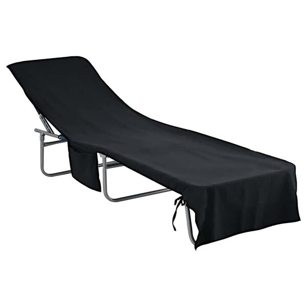 vidaXL Sunlounger Towels 2 pcs Black 210 x 75 cm