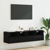 vidaXL TV Wall Cabinets Wall-mounted 2 pcs Black Oak 60 x 30 x 30 cm
