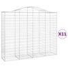 vidaXL Arched Gabion Baskets 11 pcs 200x50x160/180 cm Galvanised Iron