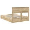 vidaXL Storage Bed with Drawer Sonoma Oak 150 x 200 cm Engineered Wood