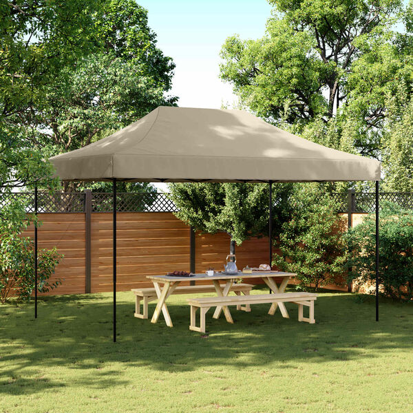 vidaXL Party Tent Folding Taupe 292 x 440 x 315 cm Oxford Fabric