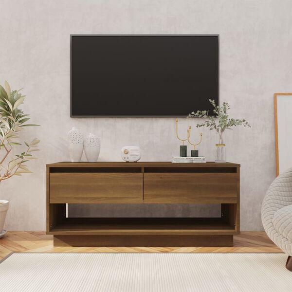 vidaXL TV Cabinet Brown Oak 102x41x44 cm Engineered Wood