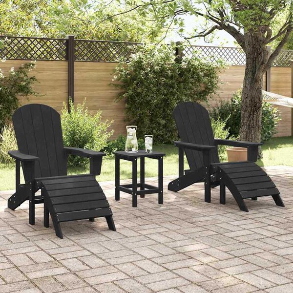 vidaXL Garden Lounge Furniture 2 pcs Black 74 x 82 x 90cm Plastic
