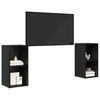 vidaXL TV Cabinet Set Wall-mounted 2 pcs Black Oak 72 x 35 x 36.5 cm