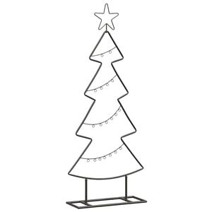 vidaXL Metal Christmas Tree with Stand Black 90 cm Steel