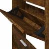 vidaXL Shoe Cabinet Smoked Oak 59x17x169 cm Engineered Wood
