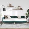 vidaXL Corner Bed Frame with Headboard Dark Green 100 x 200 cm Fabric