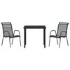vidaXL Garden Dining Set 3 pcs Black Textilene and steel