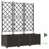 vidaXL Garden Planter 3 pcs Brown 120 x 40 x 142 cm PP