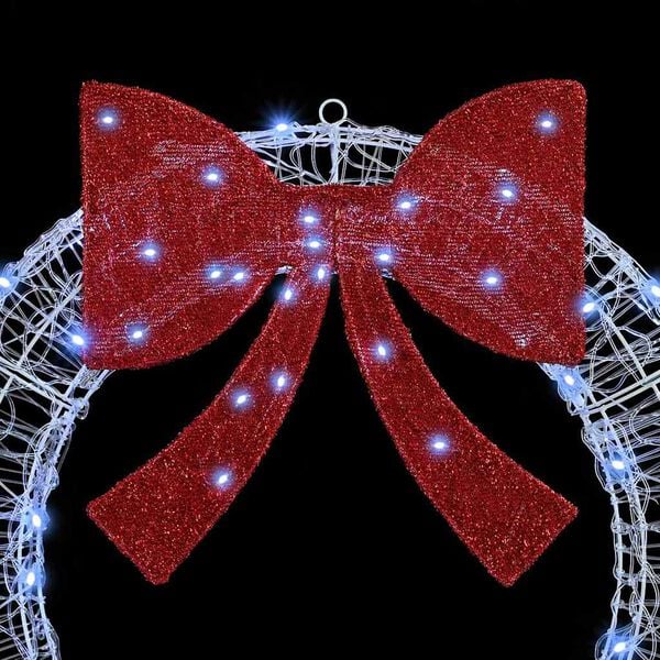 vidaXL Wreath with 60 LEDs Cold white 76 x 8.5 x 76 cm Acrylic