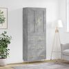 vidaXL Highboard Concrete Grey 69.5x34x180 cm Engineered Wood