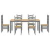 vidaXL 7 Piece Dining Set Panama Grey Solid Wood Pine