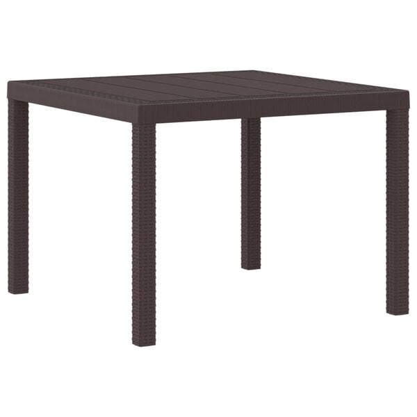 vidaXL Garden Dining Table Brown 100 x 100 x 73 cm Poly Rattan