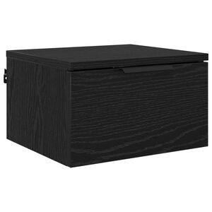 vidaXL Bedside Cabinet Black Oak 34 x 30 x 20 cm Engineered Wood