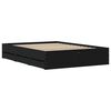 vidaXL Bed Frame with Drawers without Mattress Black 120x190 cm Small Double