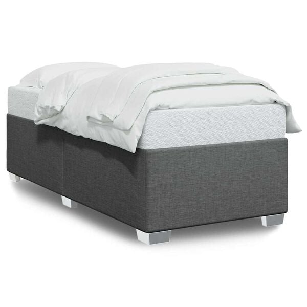 vidaXL Bed Frame without Mattress Dark Grey&nbsp;Single&nbsp;Fabric