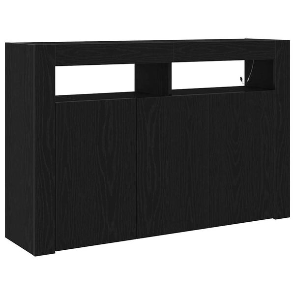 vidaXL Sideboard Black Oak 116 x 30 x 75 cm Engineered Wood