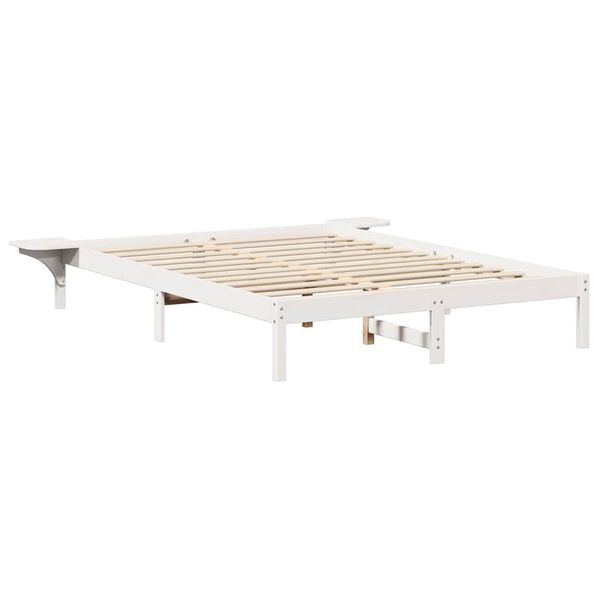 vidaXL Bed Frame White 140 x 200 cm Solid Pine Wood