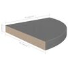 vidaXL Floating Corner Shelves 2 pcs High Gloss Grey 35x35x3.8 cm MDF