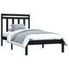vidaXL Bed Frame without Mattress Black 75x190 cm Small Single Solid Wood