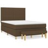 vidaXL Box Spring Bed with Mattress Dark Brown 140x190 cm Fabric