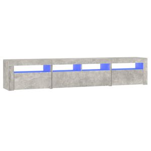 vidaXL TV Cabinet with LED Lights Concrete Grey 210x35x40 cm