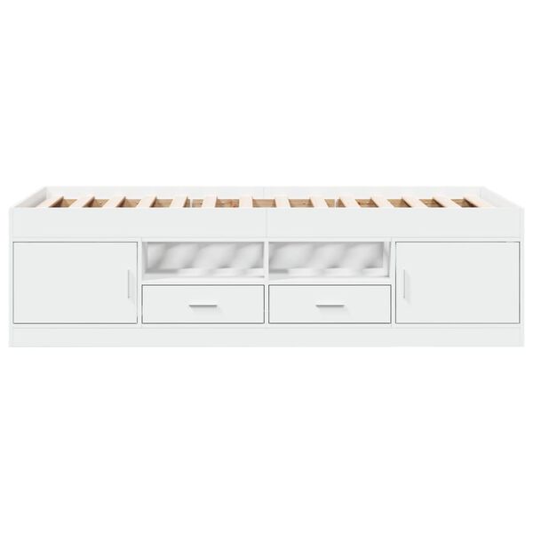 vidaXL Daybed with Drawers without Mattress White 100x200 cm