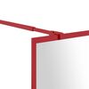 vidaXL Walk-in Shower Wall with Clear ESG Glass Red 90x195 cm