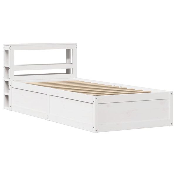 vidaXL Bed Frame with Headboard White 90x200 cm Solid Wood Pine