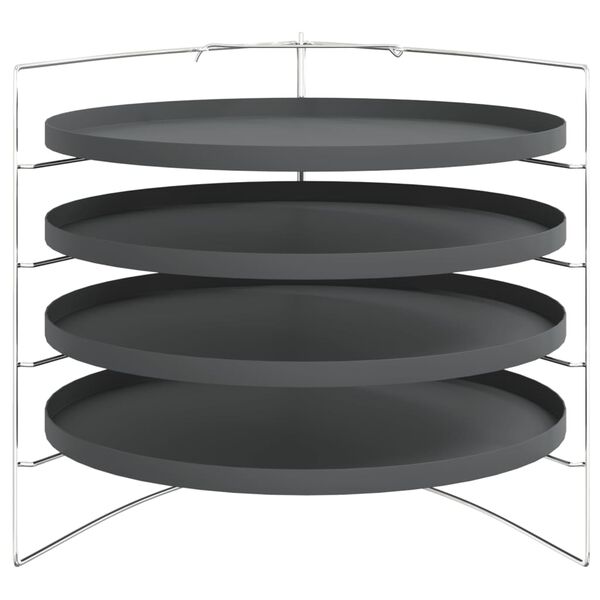 vidaXL Pizza Pans 4 pcs with Rack Ø 28 cm Steel