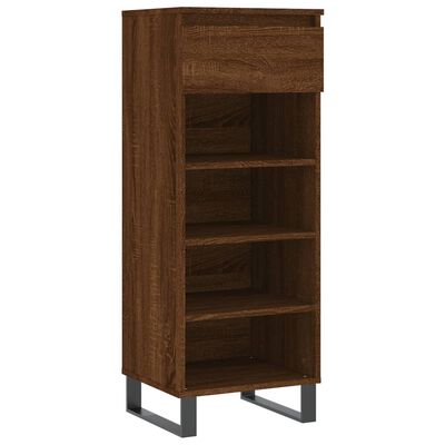 vidaXL Shoe Cabinet Brown Oak 40x36x105 cm Engineered Wood