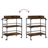 vidaXL Kitchen Trolley Smoked Oak 81.5x41x92.5 cm Engineered Wood