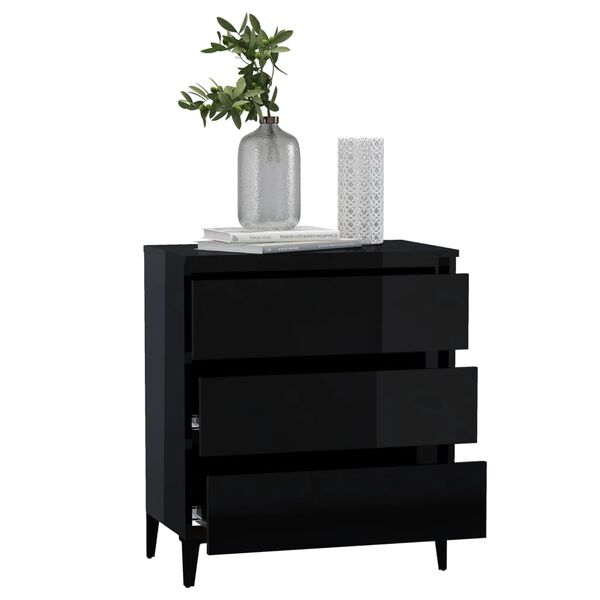vidaXL Sideboard High Gloss Black 60x35x69 cm Engineered Wood