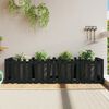 vidaXL Garden Raised Bed with Fence Design Black 200x50x50 cm Solid Wood Pine