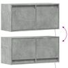 vidaXL TV Wall Cabinet with LED Lights Concrete Grey 80x31x35 cm