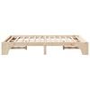 vidaXL Bed Frame Natural 135 x 190 cm Solid Pine Wood