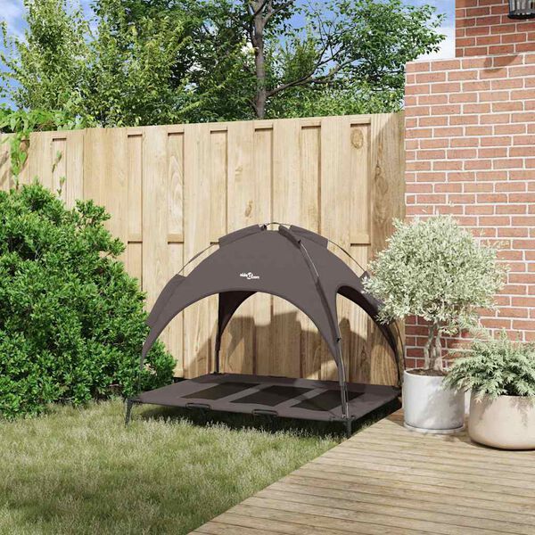 vidaXL Dog Bed Folding Manual Brown 122 x 93 x 106.5 cm Steel