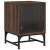 vidaXL Bedside Cabinets with Glass Doors 2 pcs Brown Oak 35x37x50 cm