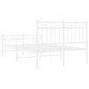 vidaXL Metal Bed Frame without Mattress with Footboard White 120x200cm