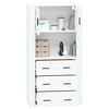 vidaXL Highboard High Gloss White Engineered Wood