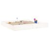 vidaXL Sandbox with Seats White Square Solid Wood Pine