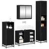 vidaXL Bathroom Furniture Set 4 pcs Black Oak Engineered Wood