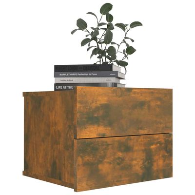 vidaXL Bedside Cabinets Smoked Oak 40x30x30 cm Engineered Wood
