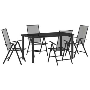 vidaXL Garden Dining Set Folding 5 pcs Anthracite Steel
